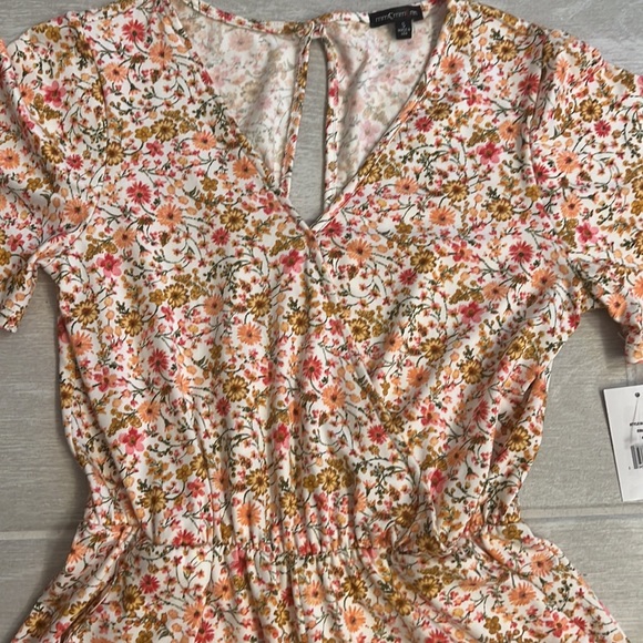 Moa Moa Ditsy Floral Surplice Short Sleeve Romper Multi Color Size S - Picture 5 of 7